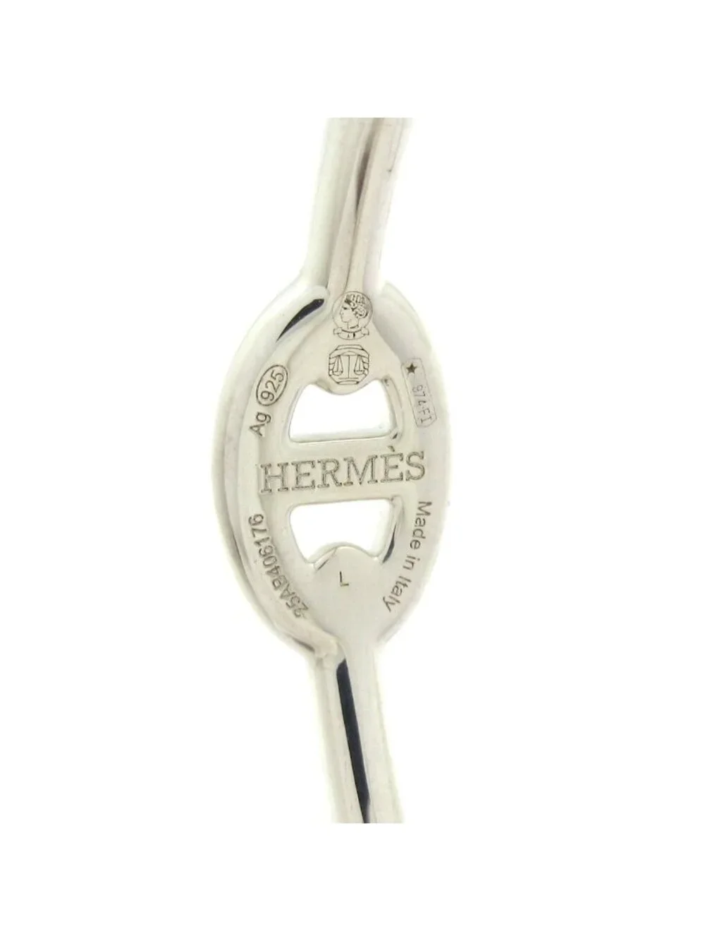 Hermes Earrings Chaine D'Ancre Enchainee Silver